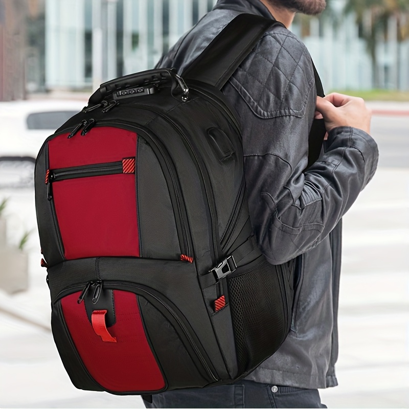 anti-theft business laptop backpack with usb charging port by mancro for Travel, Backpack for Men 18.1 H x 12.2 W x 6.3 D (46 x 31 x 16 cm) Mancro Anti Theft Backpack, Small