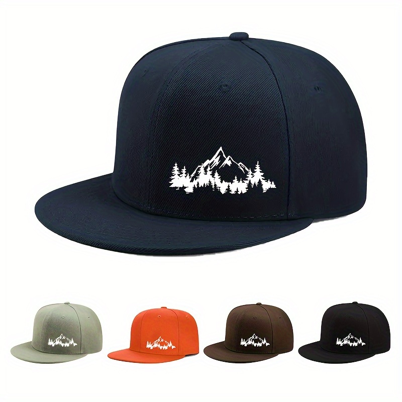 

Mountain Hip-hop Flat Baseball Cap - 100% Polyester, , Hand Wash/ Only