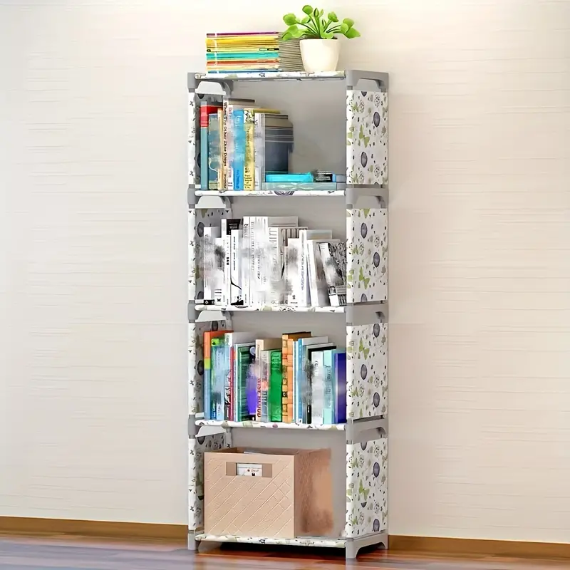 Simple Bookshelf Storage Rack Floor Desk Bookcase Simple - Temu
