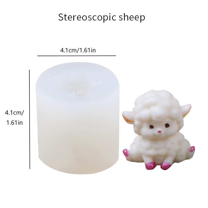 1pc, New 3d Sheep Gypsum Decoration Mold Creative Mold Aromatherapy Candle Cartoon Lamb Silicone Mold