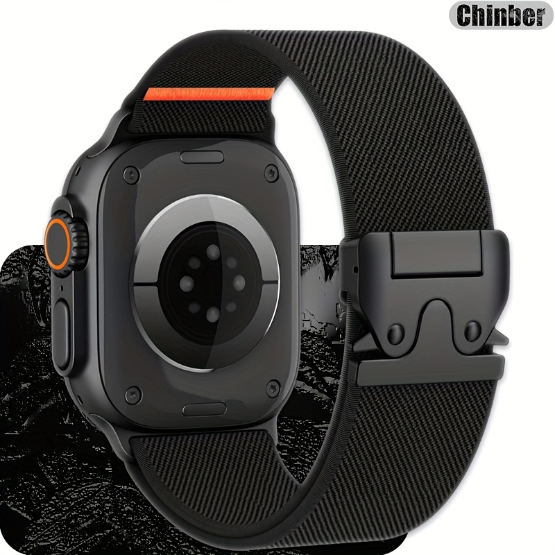 TEMU Fascia per Apple Watch /2/1 Bande 49mm 46mm 45mm 44mm 42mm 41mm 40mm 38mm Donna, Cinturino in Nylon con Fibbia Paracadute Regolabile per iWatch