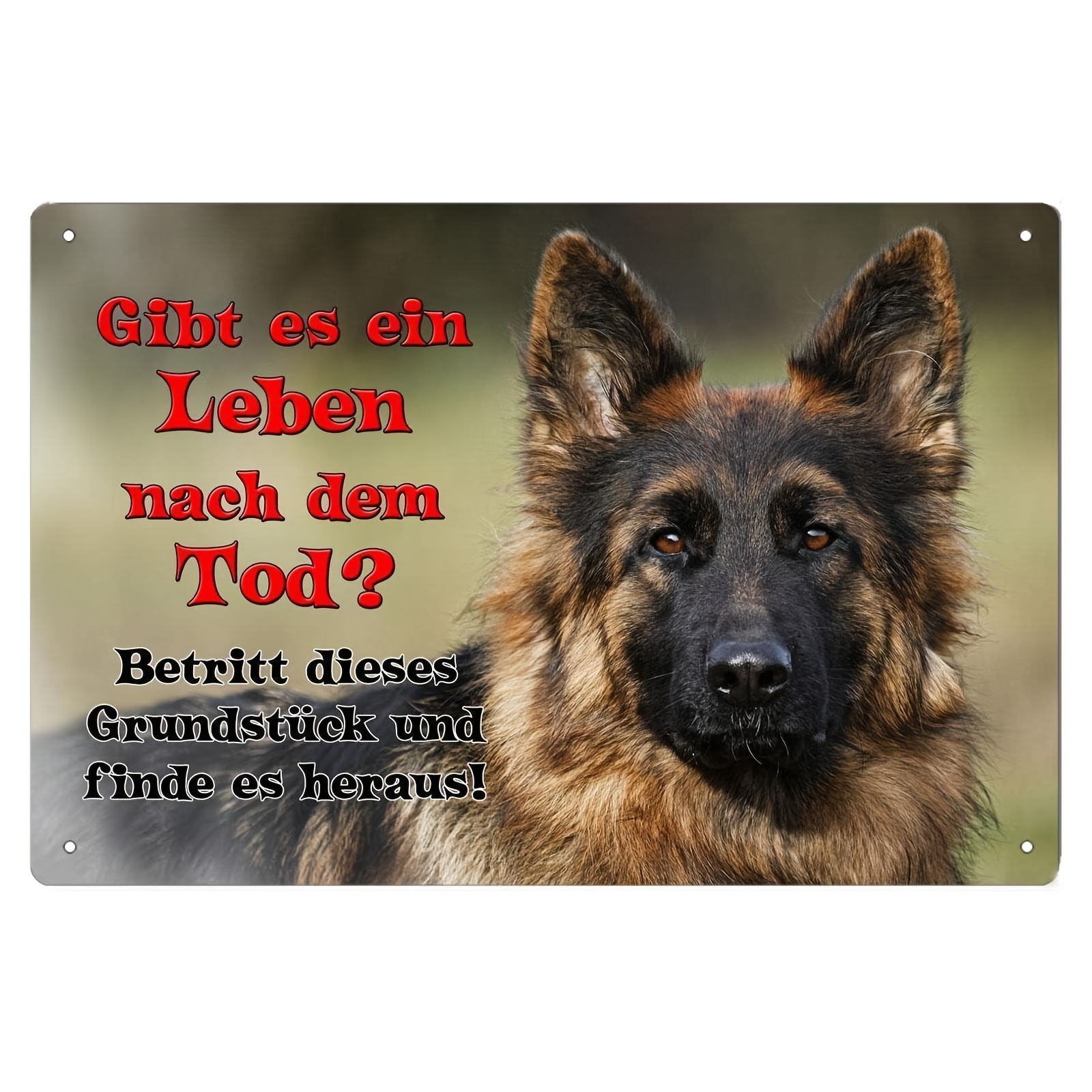 

1pc German Shepherd Dog Metal Warning Sign, Universal Holiday Decor, No Electricity Needed, Iron Painting, Indoor/outdoor Use, 8x12 Inches