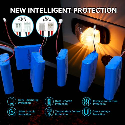 imagen del artículo paquete de batería de litio de protección inteligente - 2000mah - 2s2p - batería de de litio de 7.4v - .54 - .0 - monitoreo sin varillas, almacenamiento de energía para exteriores, almacenamiento de energía - linterna para electrodomésticos - juguetes pequeños - batería