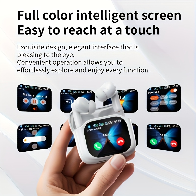 144 languages translation   interpretation dual ear mode with   display tws in ear headphones with anc enc noise cancellation built in capacitive microphone music sports fitness
