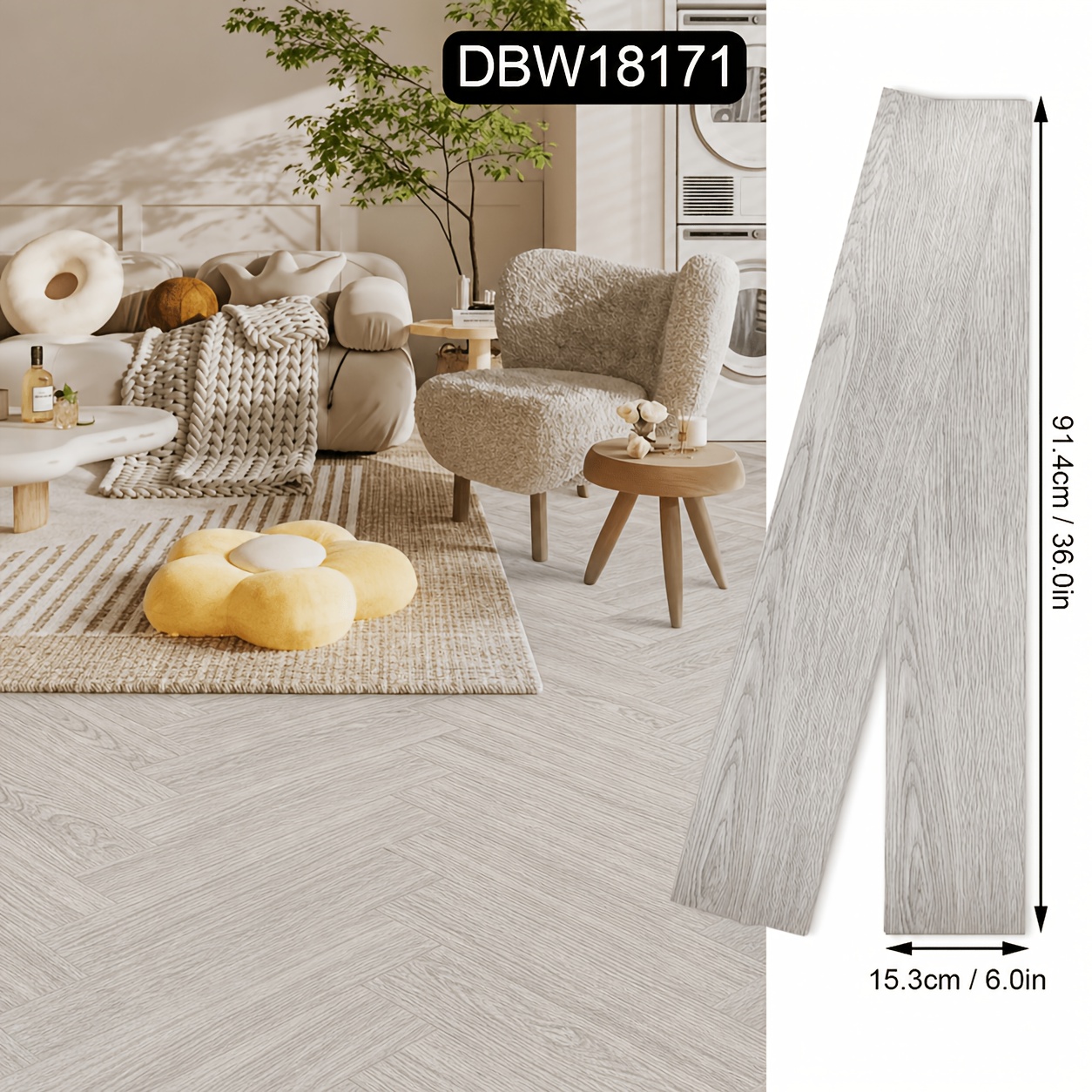 TEMU 36 pz Piastrelle Autoadesive per Pavimentazione in Adatte per Bagno - Rivestimento Impermeabile Antiscivolo Stacca e Attacca con Installazione,