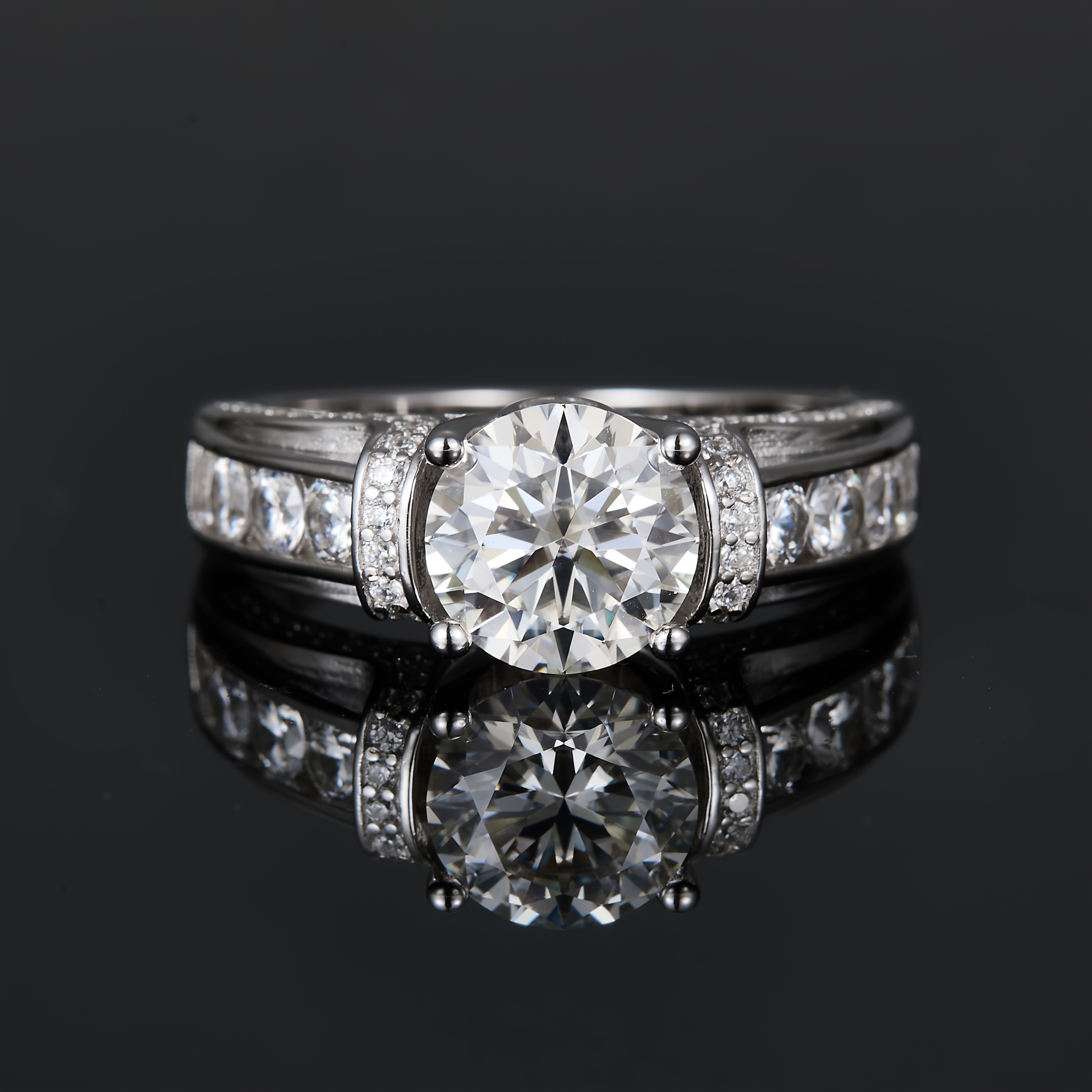 S925 3-Carat Moissanite Ring, Luxury Gift with Matching Design