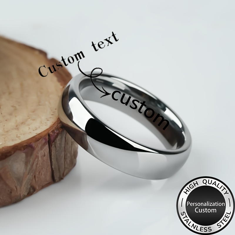 Custom Engraved Text Ring, Personalized Gift