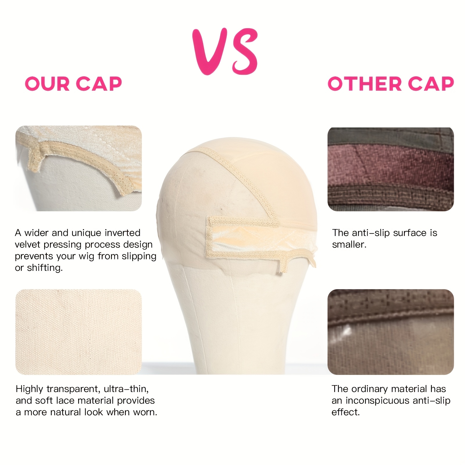 11x5 lace max wig grip cap for women non slip adjustable wig caps holds glueless wigs   in place reusable hd lace cap with headband for lace front wigs   fits all Product details 4