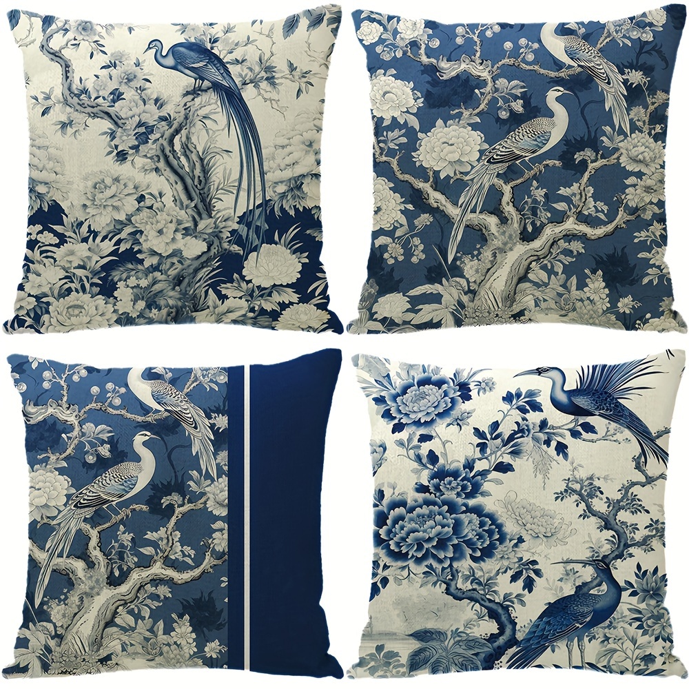 

4pcs, Housse de Coussin Arbre , Housse de Coussin Rétro, Housse de Coussin en Lin, Imprimé , 17.71 x 17.71 pouces, Housse de Coussin Décorative Canapé, Housse de Coussin Noyau