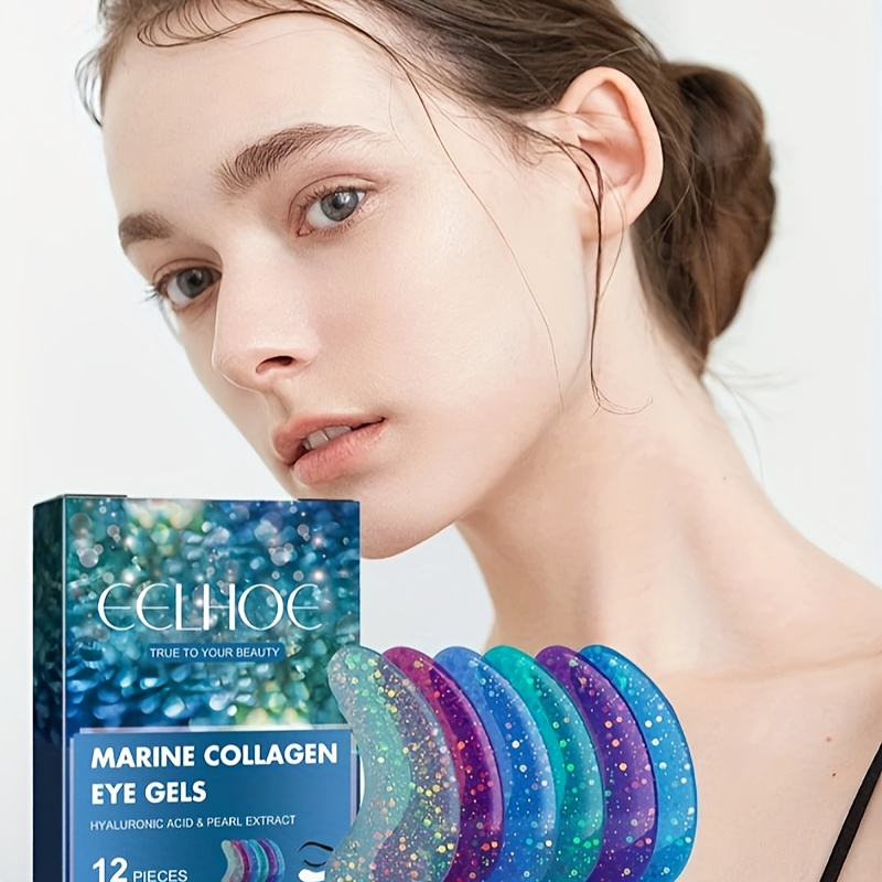 EELHOE Eye Gel Patches, Moisturizing and Cooling, Light Beige Tightening Product, Eye Patch, 12pcs