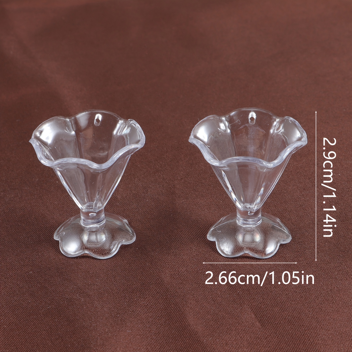 5pcs Dollhouse Miniature Simulation Plastic Cup With Hole Keychain Pendants Cake Ice Cream Cups Decors Making