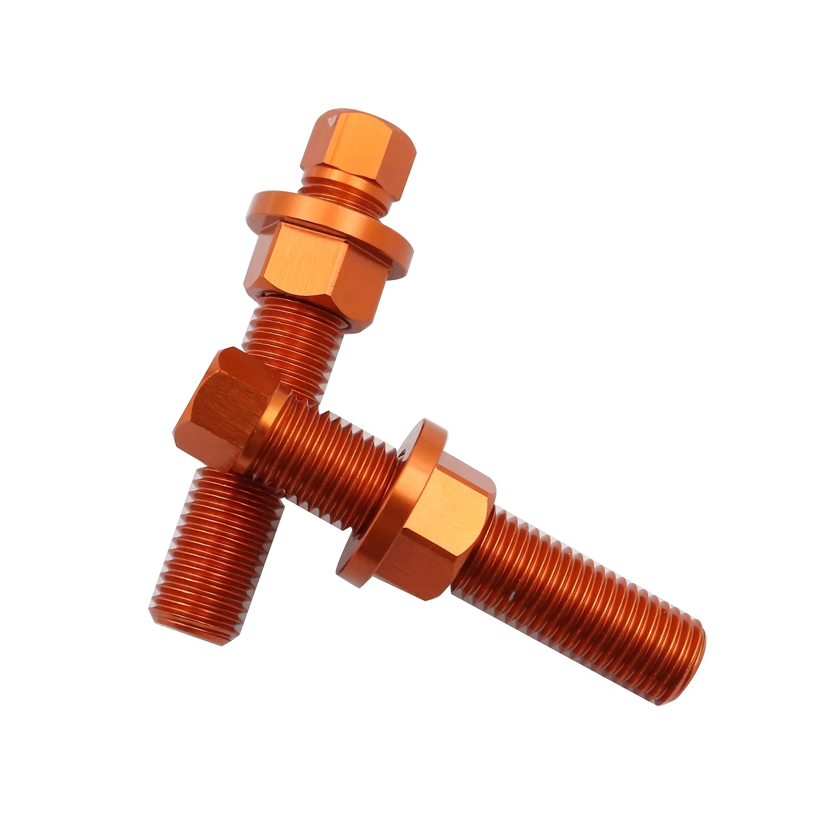 TEMU Pair Of Aluminum Alloy Motocross Chain Adjustment Screws, Rear Swingarm Chain Adjuster And Nut Kit, Suitable For /husqvarna Modification