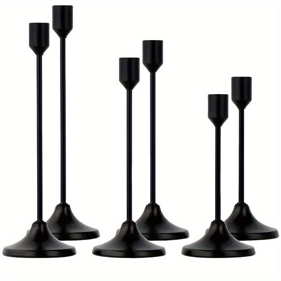 E-shop 3er/6er Set Kerzenständer, Schwarz, Weihnachten, Halloween Tischdekoration, Candlelight Dinner Foto Requisiten, Hochzeitstag Hochzeitsdeko, Heim