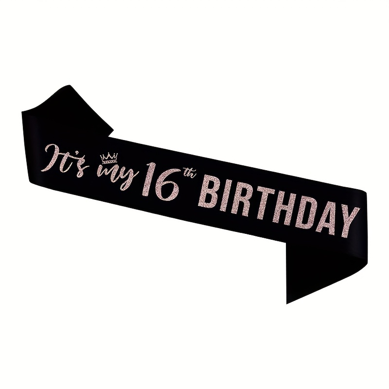 Image of 1pc My 16th Birthday Belt, Decorations For Birthday, Happy Birthday Party Decorations, Photo Props, Birthday Gifts