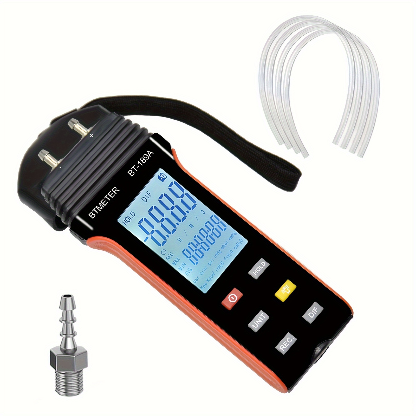 

Btmeter Manometer Hvac Gas Pressure Tester 189a, Dual-port Air Pressure Meter Gauge With Hose Kit Measure Static Pressure Gas Pressure For Furnace Water