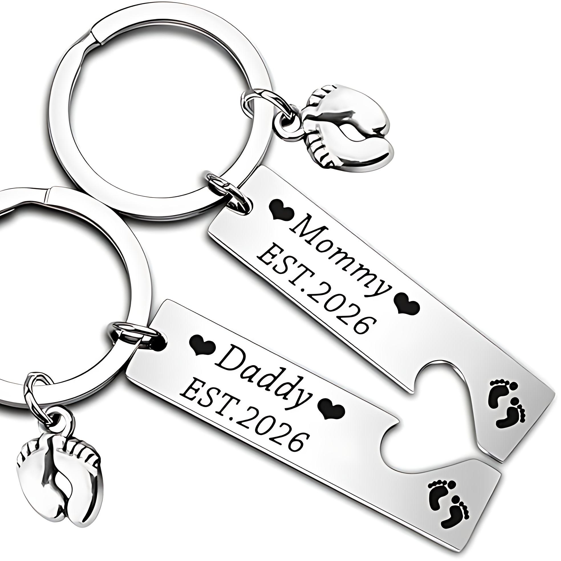 TEMU Pregnancy Announcement And Mommy Est 2026 Keychain Set New Parents Gift Mommy To Be Gift Gifts