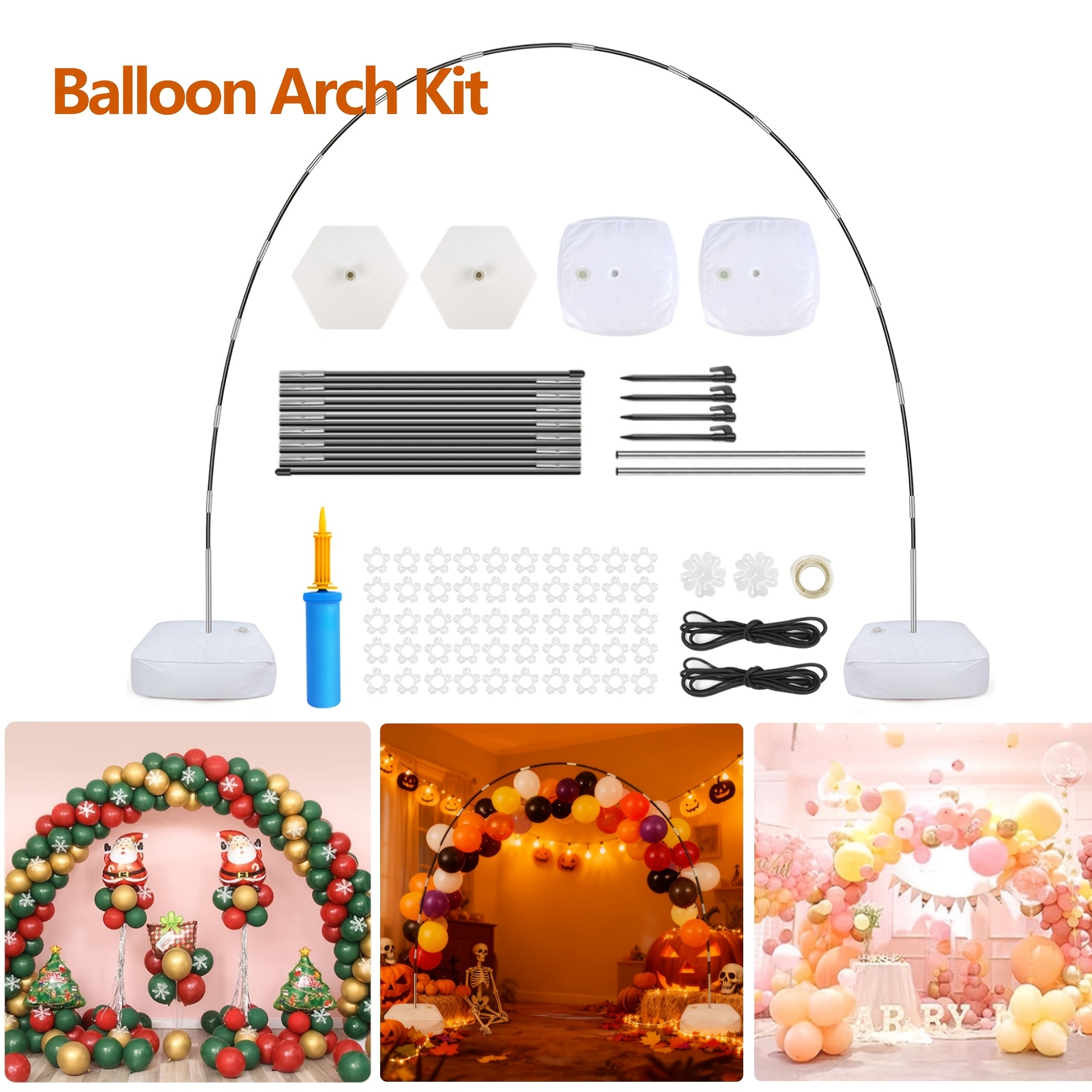 TEMU Balloon Arch Kit Stand, Adjustable Balloon Stand Frame For Wedding Christmas Halloween Birthday Decorations Garden Party Balloons Accessoires