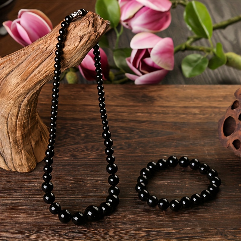 ensemble tour de perles en     et bracelet unisexe élégant et style   pour occasions festives, lot de 2 pièces - modèle m68 Détails du produit 3