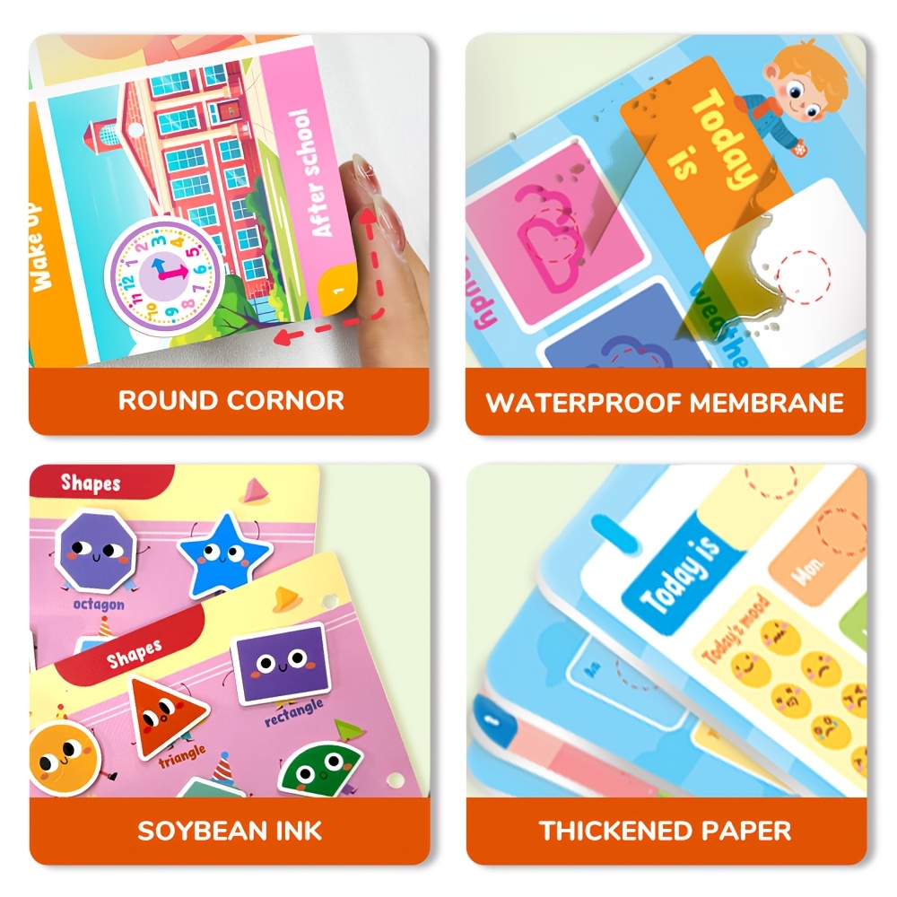 Quiet Books for Kids - Interactive Learning, Letters, Numbers, Shapes | Cognition Skill Building, Preschool Education, fine motor skills toys, autism products for kids, Ideal Holiday Gifts