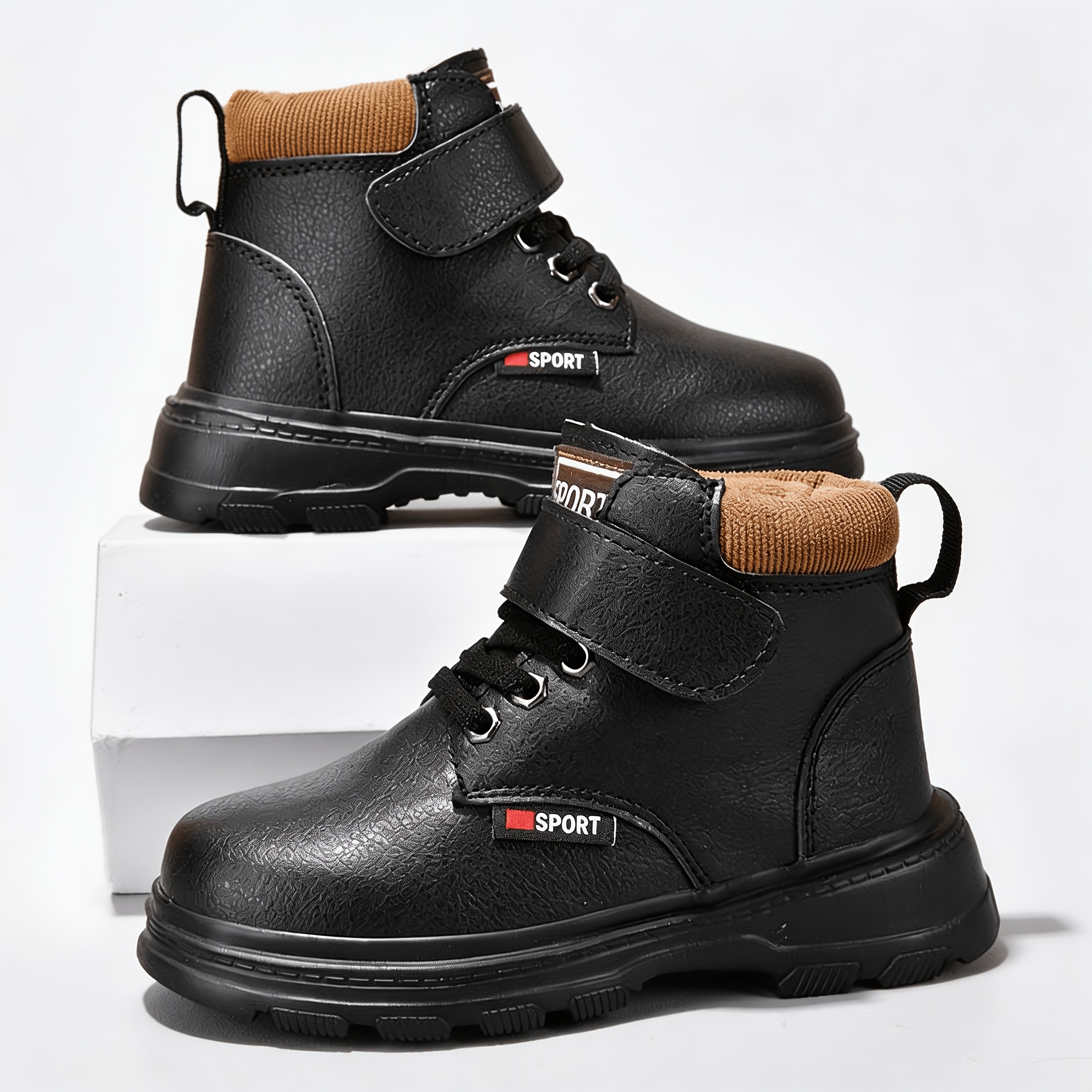 Image of Boys' Boots, Casual Boots, Sports Boots, Snow Boots, Outdoor Boots, Hiking Boots, Denim-style Boots, Suitable For Boys And Girls, Lightweight Shock-absorbing Soles.