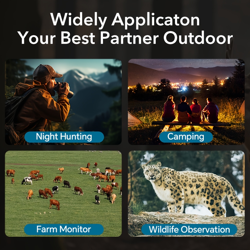 36MP 4K Night Vision Goggles Binoculars, with Infrared, 7.62 cm HD Large Screen, 10X Magnification, Infrared Digital Night Vision Camera for 100% Darkness Viewing, Hunting Surveillance Scope, Tactical Binoculars for Adults