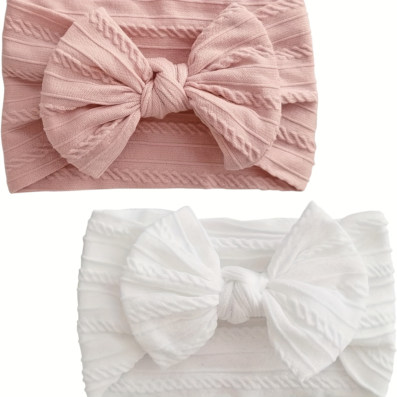 2pcs Set Soft Comfortable Baby Headband Newborn Bow Hair Tie Toddler Hair Accessories