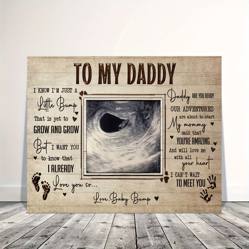 

Personalized Wooden Canvas: 'to My Daddy' - Little Ultrasound Wall Art Print - Ready To Hang - Gift For Dad