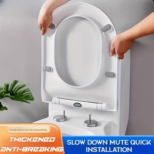 1pc home bathroom toilet lid silent upper button quick release slow closing toilet lid home toilet lid pp slow closing toilet seat plastic lid u shaped slow closing lid 019