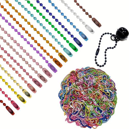 120pcs ball chain keychain 4 7 inch adjustable mixed color ball chain keychain connector used for keychain hanging accessory labels christmas decoration connection diy handmade production