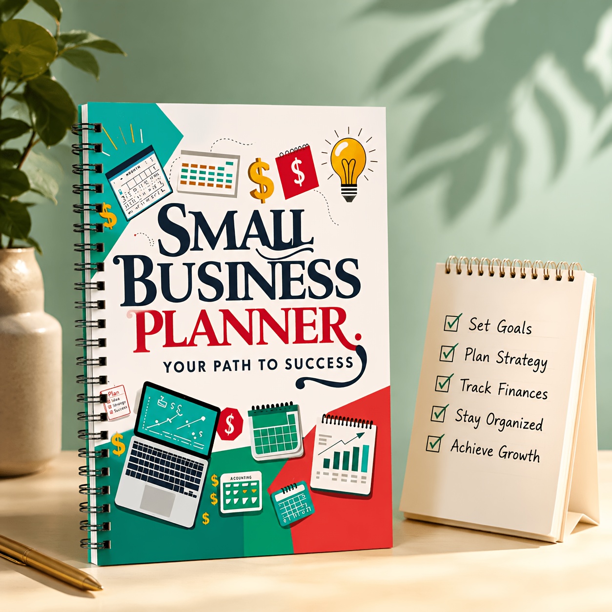 TEMU Small Business Planner Notebook, And Finance Tracking Journal, Workbook For Budget Planning, Strategy Organizer Log Book For And Small