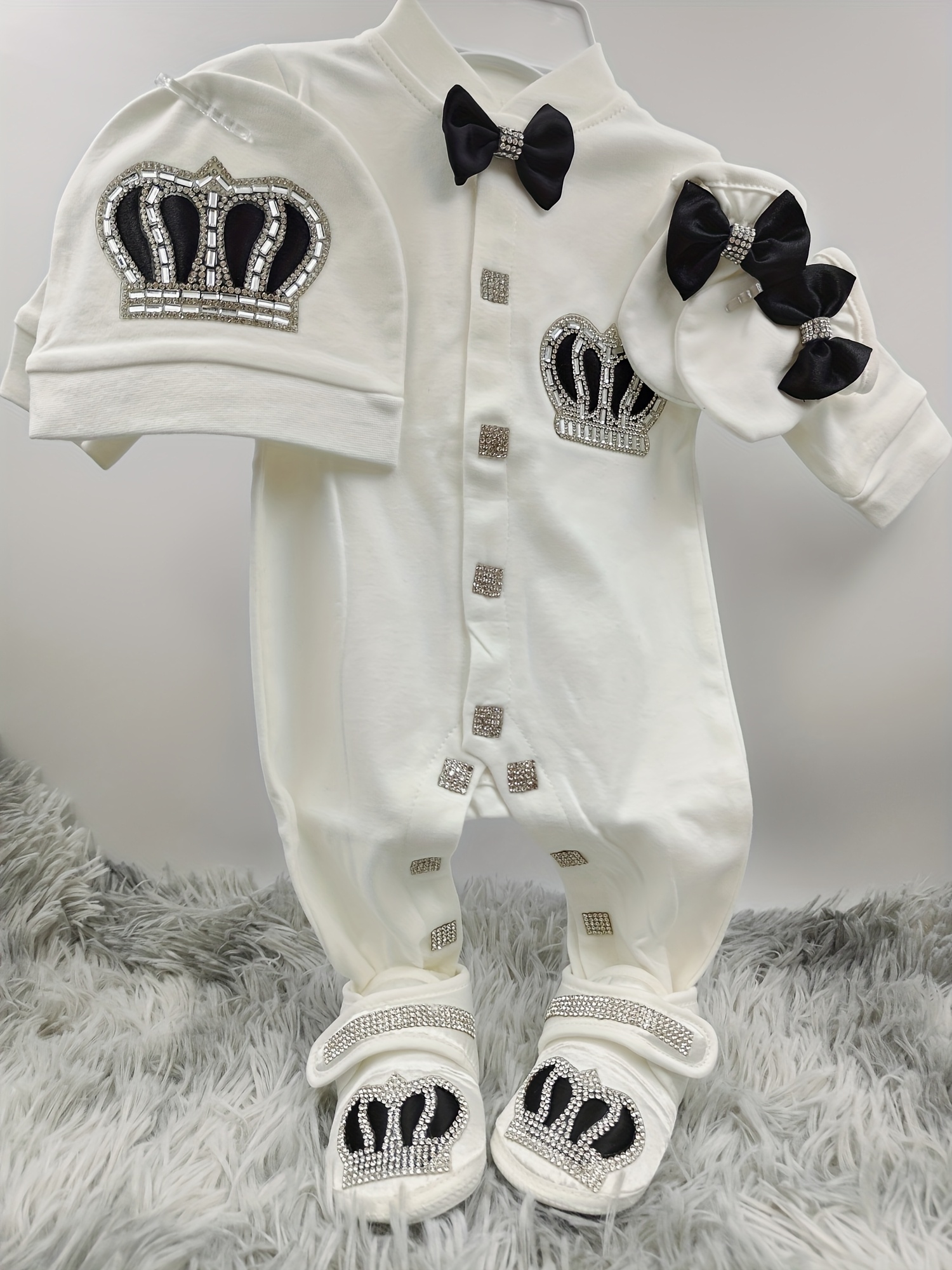 turkey prince newborn luxury baby romper sets 4pcs mittens Temu