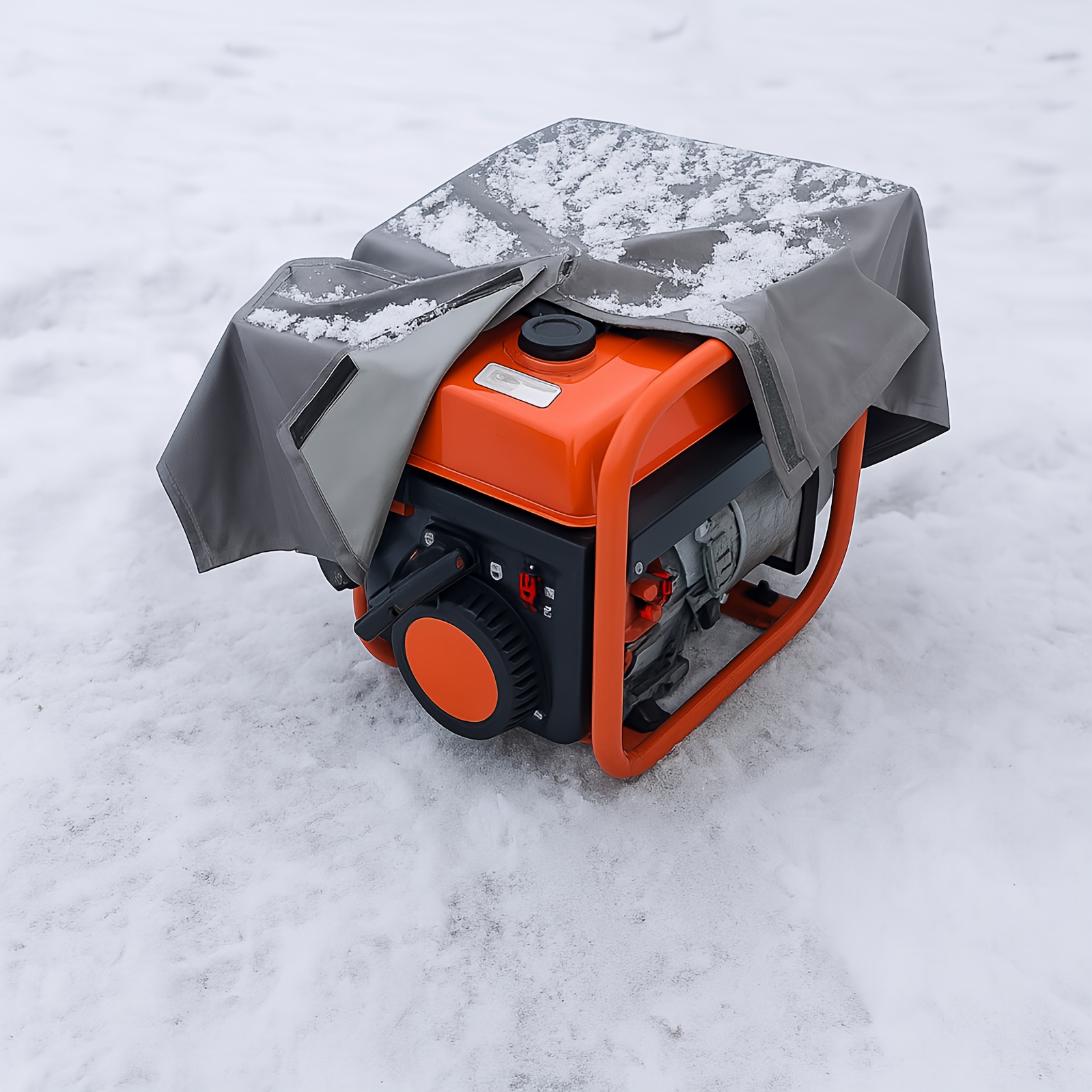 чехол для генератора, прочная ткань 420d oxford для использования на открытом воздухе,   размер для генераторов 5000-10000 вт, серый защитный чехол, устойчивый к уф и разрывам, идеален для кемпинга или резервного питания Детали 0