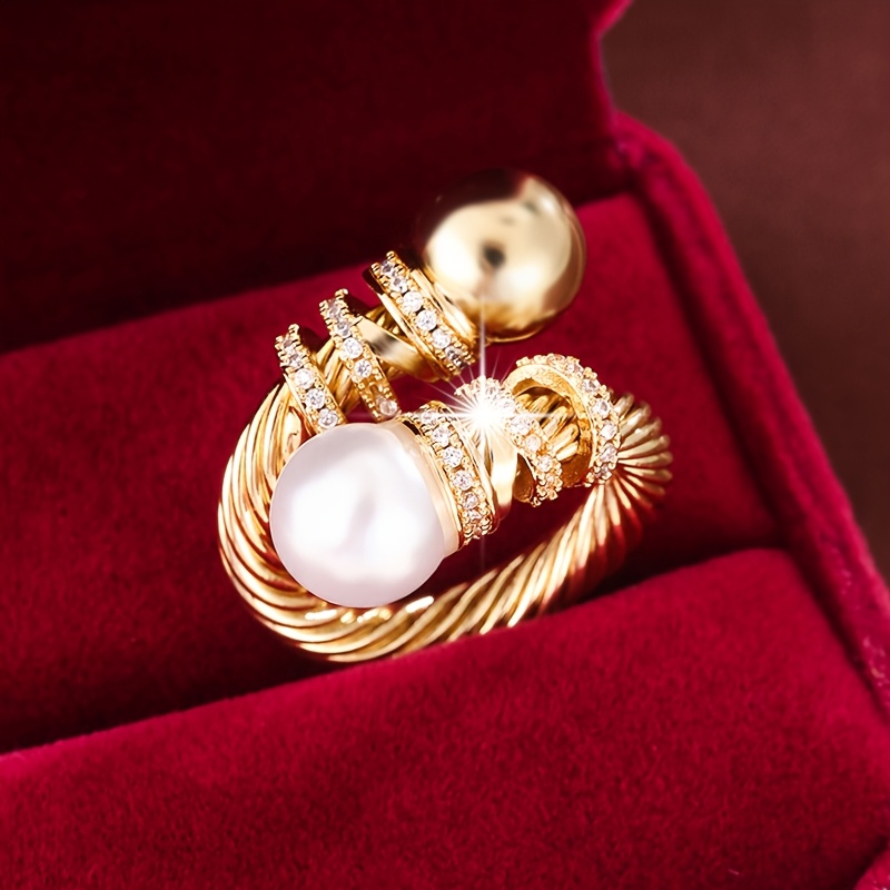 טבעת מתכונת אלגנטית אחת לנשים לנחות עם לבן ועיצובי, מומי ונגיעות זירקונים לאירוע, כל העונות, טבעת מתנה|טבעת טבעת מעותת|נוגעות זירקוניה, קישוט טבעת