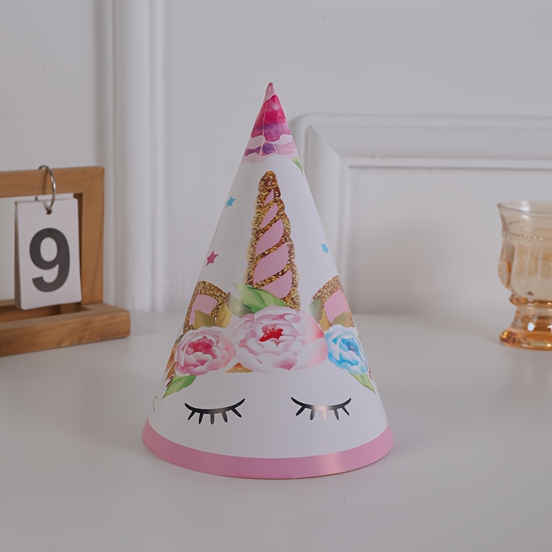 Image of 10pcs Colorful And Adorable Unicorn And Mermaid For Party Hats, Disposable Birthday Hats For Festive Celebrations