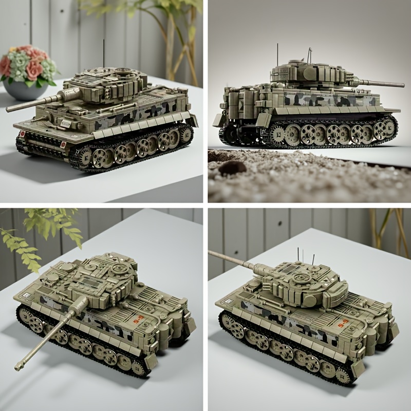 1008+Pcs Tank Building Block Model with Rotating Tracks