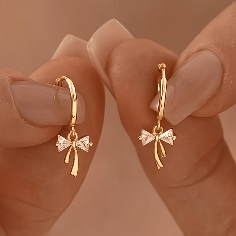 TEMU Une paire de nœuds papillon et , boucles d'oreilles à passants pour tous , boucles d'oreilles polyvalentes et , boucles d'oreilles haut de gamme