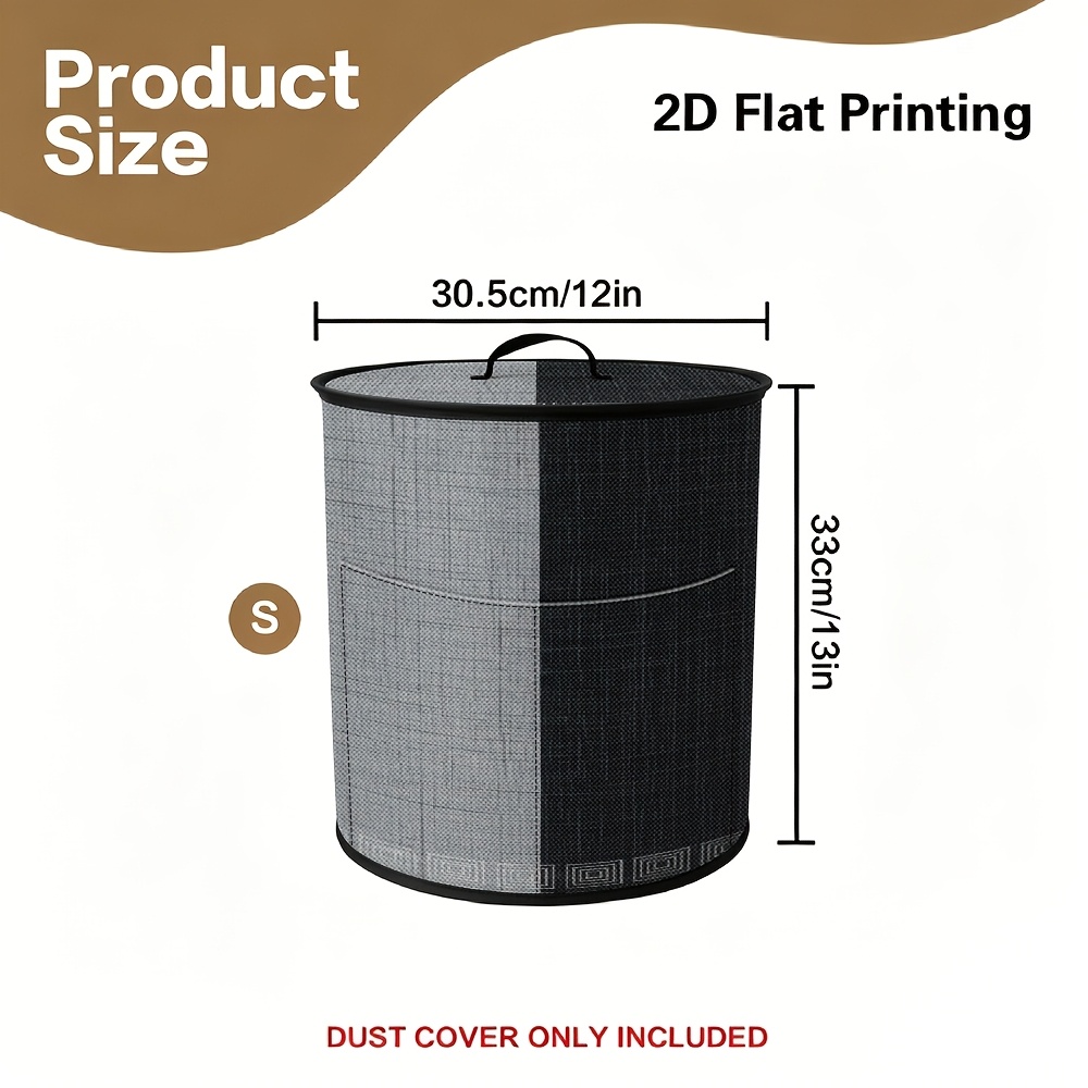 TEMU 1pc Appliance Cover Compatible For Rice Cooker, Pressure Cooker, Air Fryer Cover With Handle & Pocket - Dustproof Black/gray Design, Cover