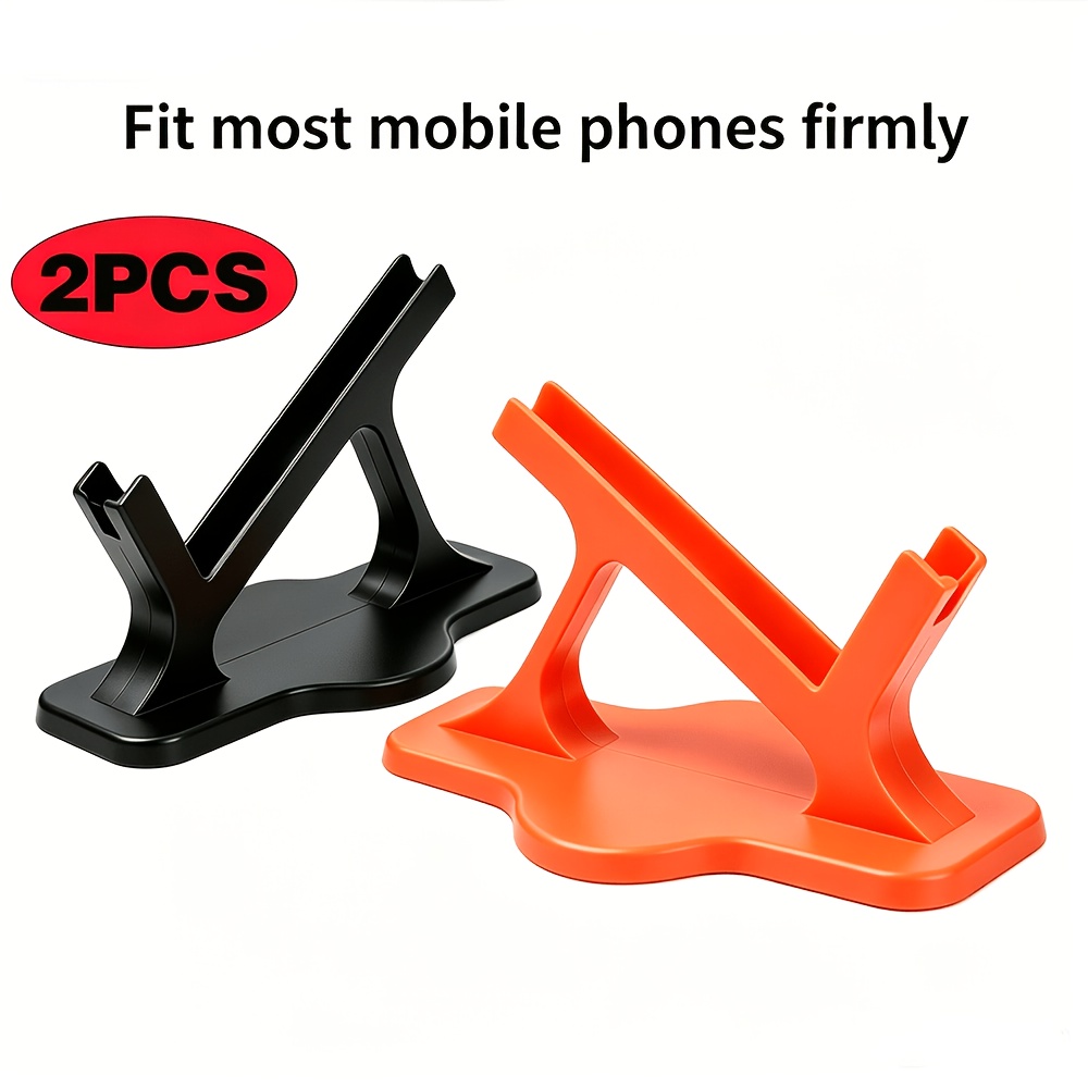 TEMU 2pcs Phone Stand Set, Lazy Phone Holder, Side Lying Bracket For Bed, Desk & Car, Stable Non-slip Support With Charging Hole, For Phone