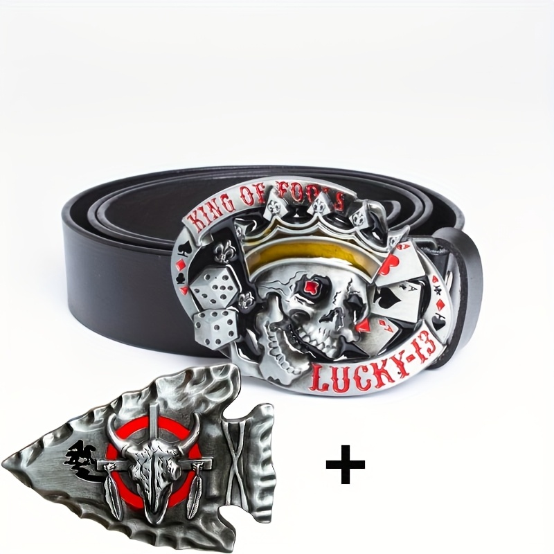 Vintage Gothic Punk Style Leather Belts Set for Men