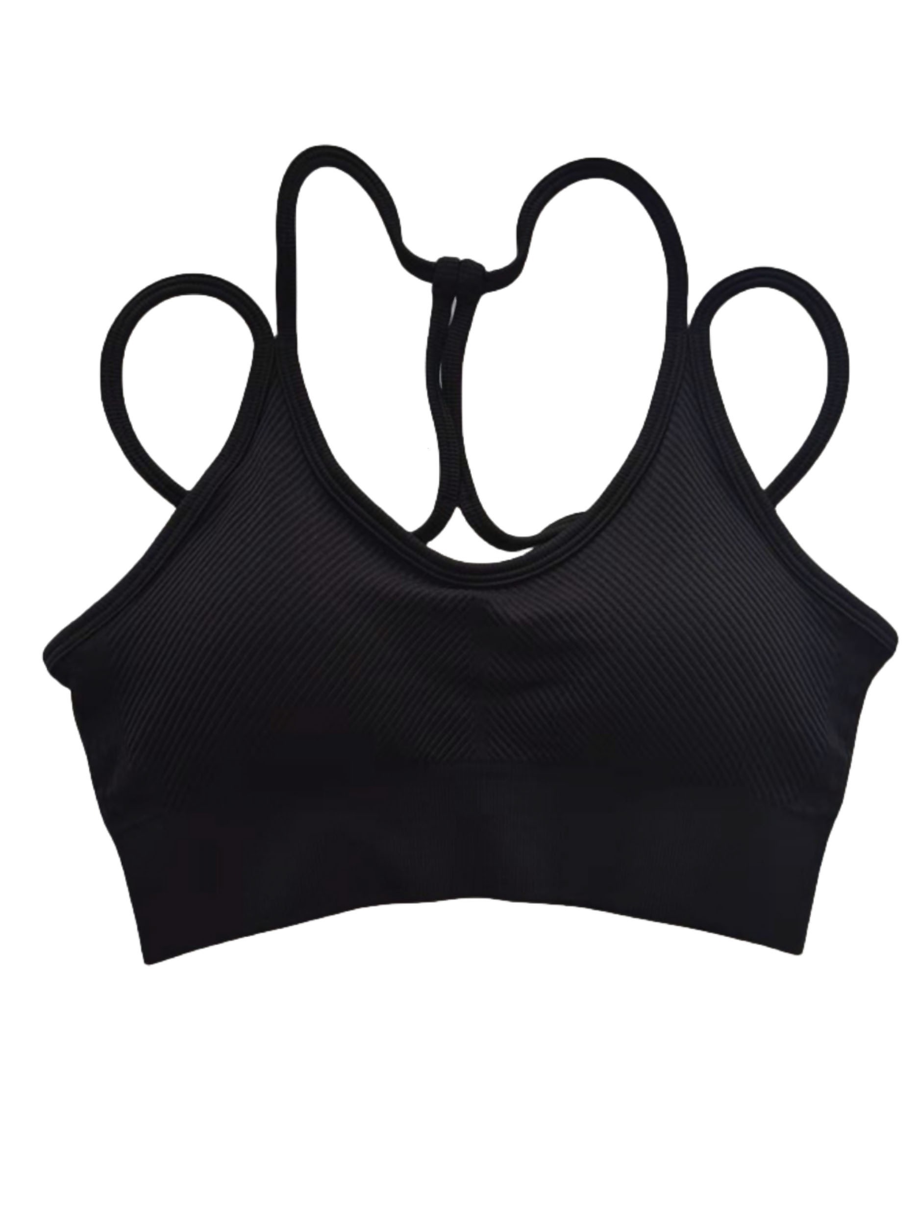 Spaghetti Strap Beauty Back Sports Bra Wirefree Quick Drying - Temu