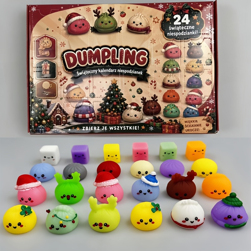 TEMU 25 Christmas-themed Squeeze Toys, Along With 1 Extra Toy - Total 25pcs Christmas Dumpling Set. 2026 Christmas Countdown Set. Statue Figurines,