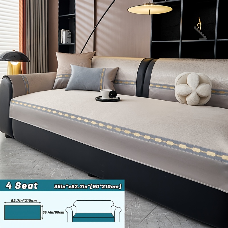 TEMU 1pc Refreshing Sofa Cushion Cover, Universal For , Anti-slip And Wear-resistant, Machine Washable, Suitable For , Pet-friendly, Anti-pilling And