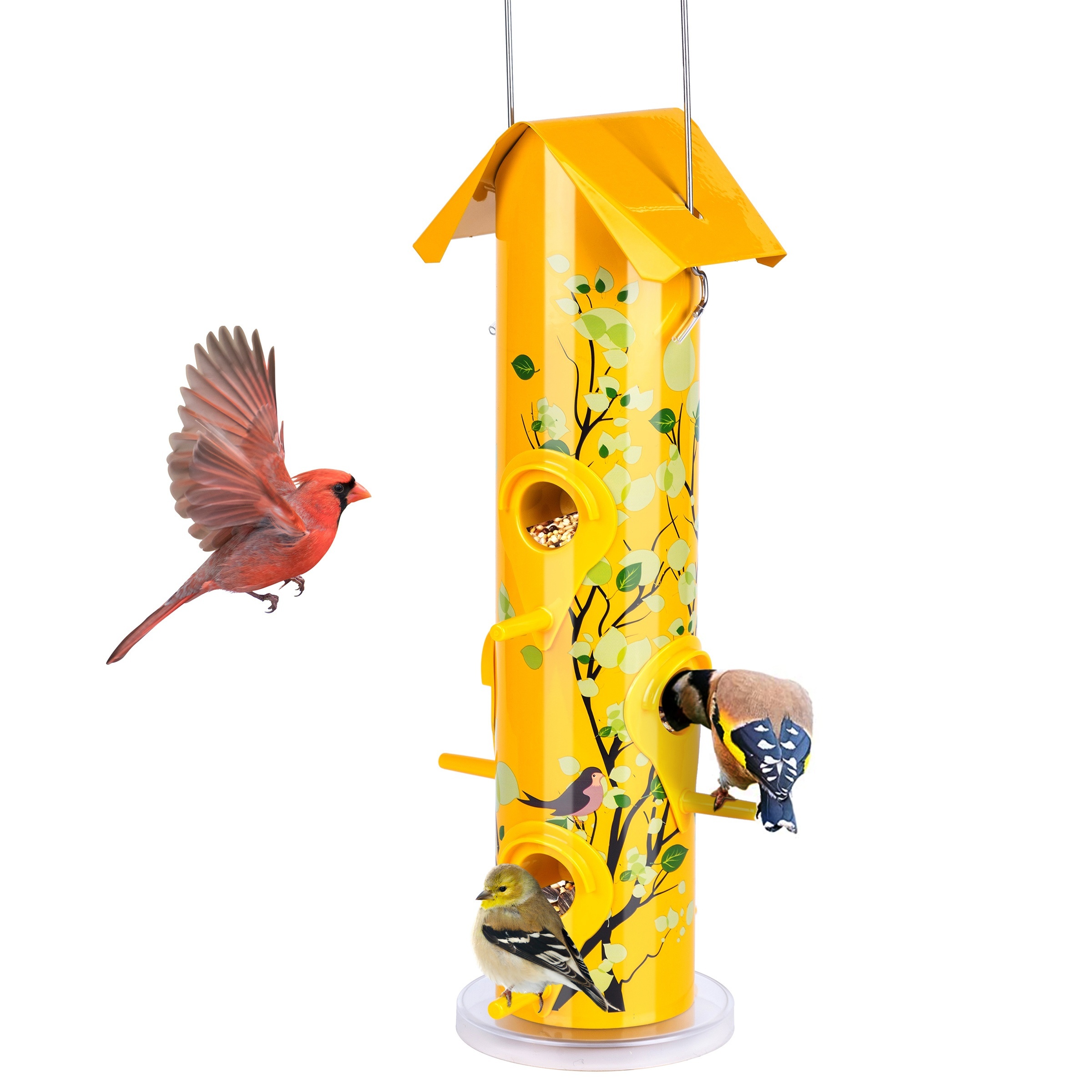 

Kingsyard Metal Bird Feeders For Outdoors Hanging, 6-ports Tube Bird Feeder, 14 Inch, Durable & Weatherproof, Large Capacity For Attracting Wild Birds
