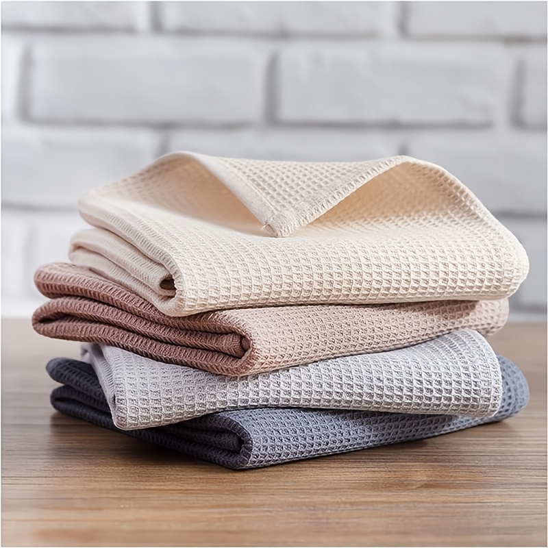 TEMU Dish Towel Set, Bath Towel Set, 100% Waffle Weave Kitchen Towels 4pcs, (17 X 25 Inches, Set Of 4)