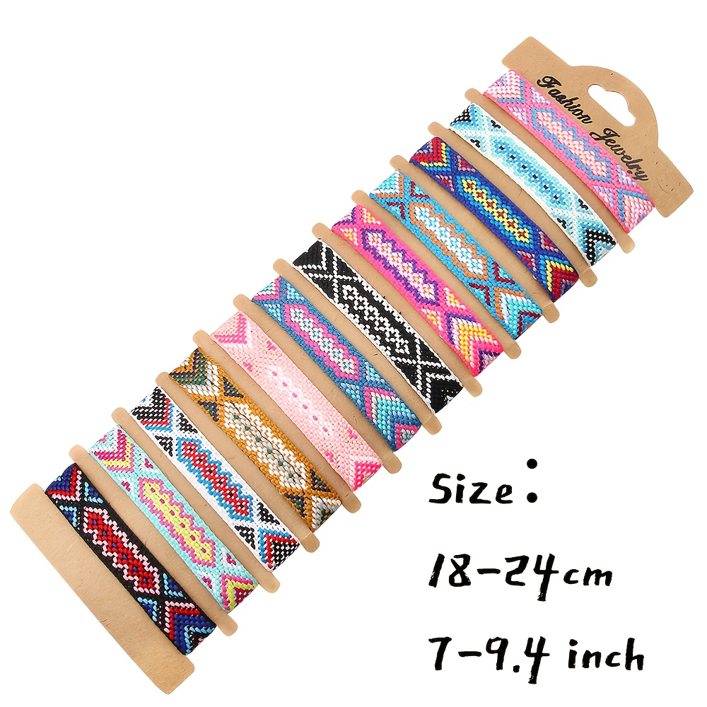 TEMU A Set Of 12 Bohemian For Friendship Bracelets Featuring Colorful , An Essential Gift For And Lovers, Wear, , And Parties, Trendy Additions For
