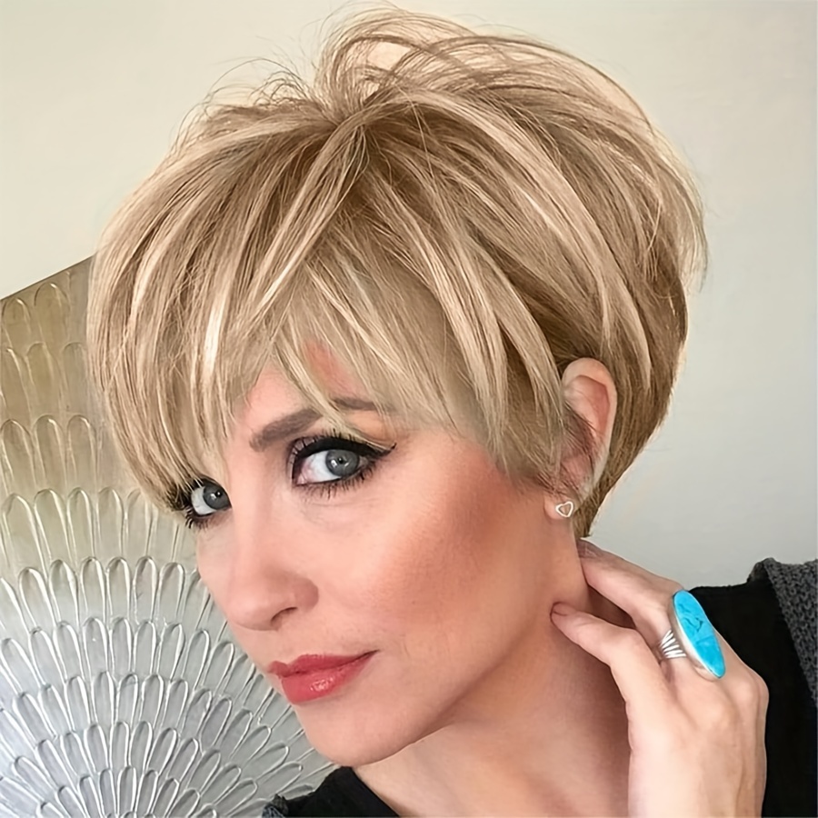 6 inch short pixie cut wigs for women synthetic wigs hair short layered cut wigs heat resistant fiber hair