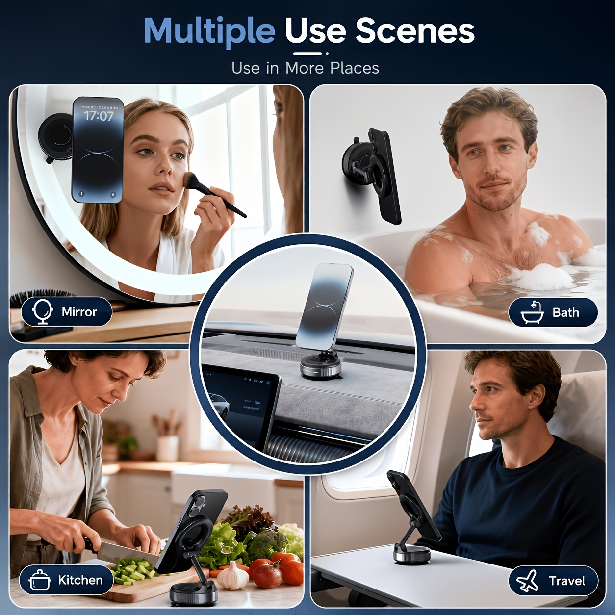 TEMU Soporte magnético para coche mejorado, soporte magnético giratorio para teléfono con súper potente de 96 LBS para , soporte universal para