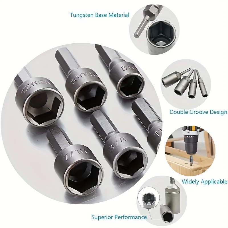 M13 Hex Magnetischer Muttern-Treiber – Steckschlüssel-Set Aus Chrom-Vanadium-Stahl, Für Bohrmaschinen & Akkuschrauber