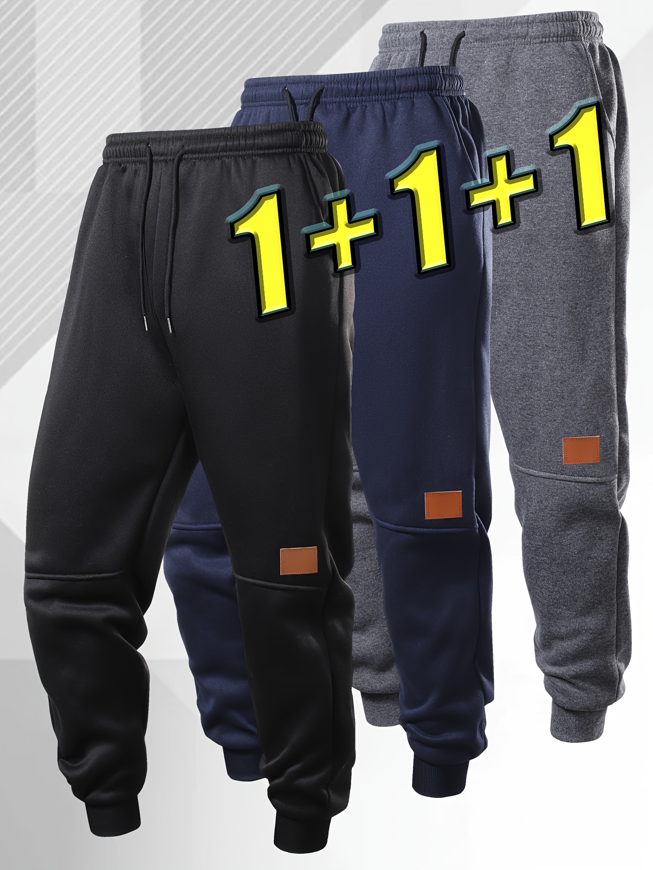 3pcs Men's Sports Joggers for Casual Outdoor Fitness