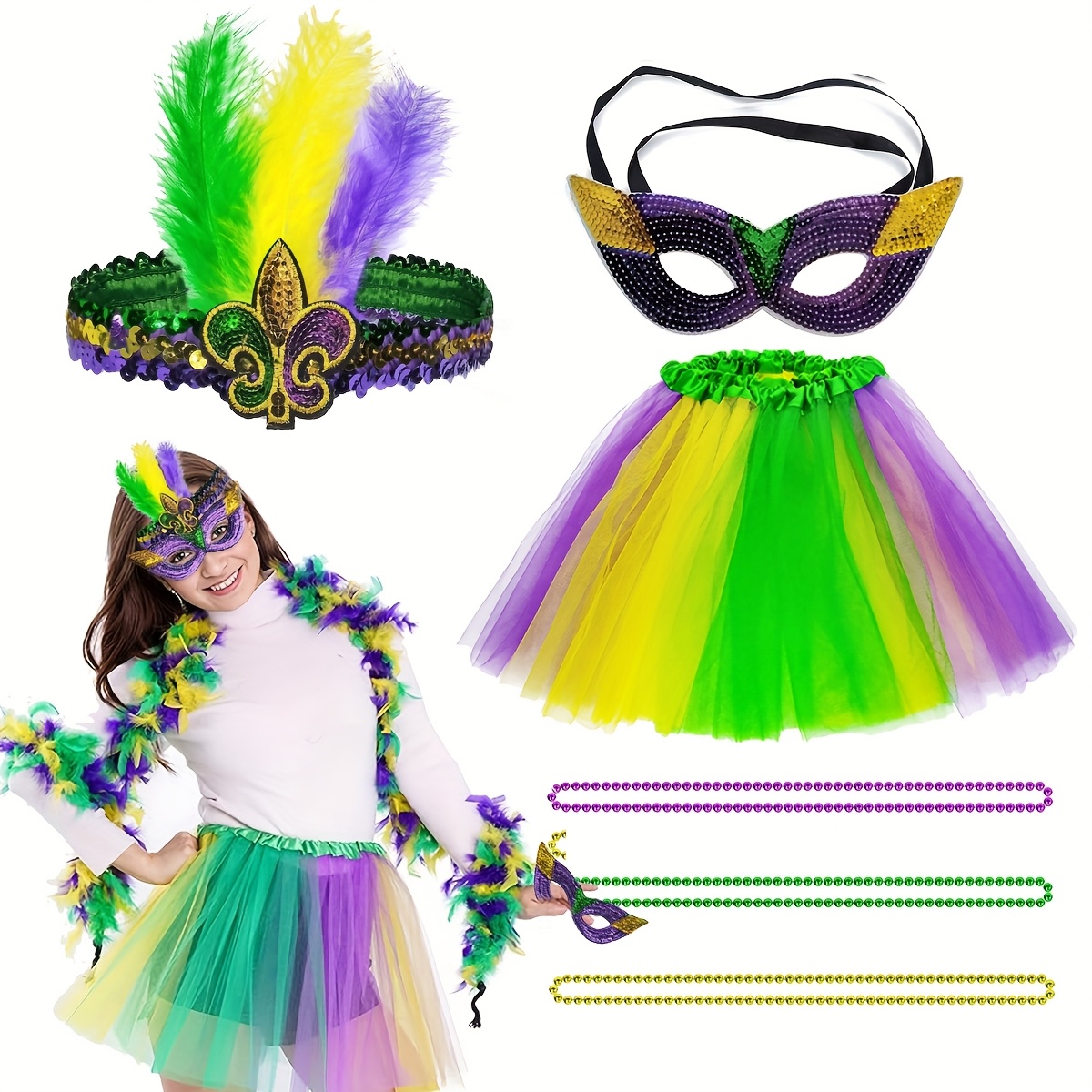 Maglietta Mardi Gras Donna Fat Tuesday, Maniche Corte, New Orleans, Per Feste Di Carnevale, Taglie S-XXL - 2